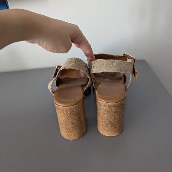 Leather Platform Sandals Size 6.5 - Picture 2 of 3